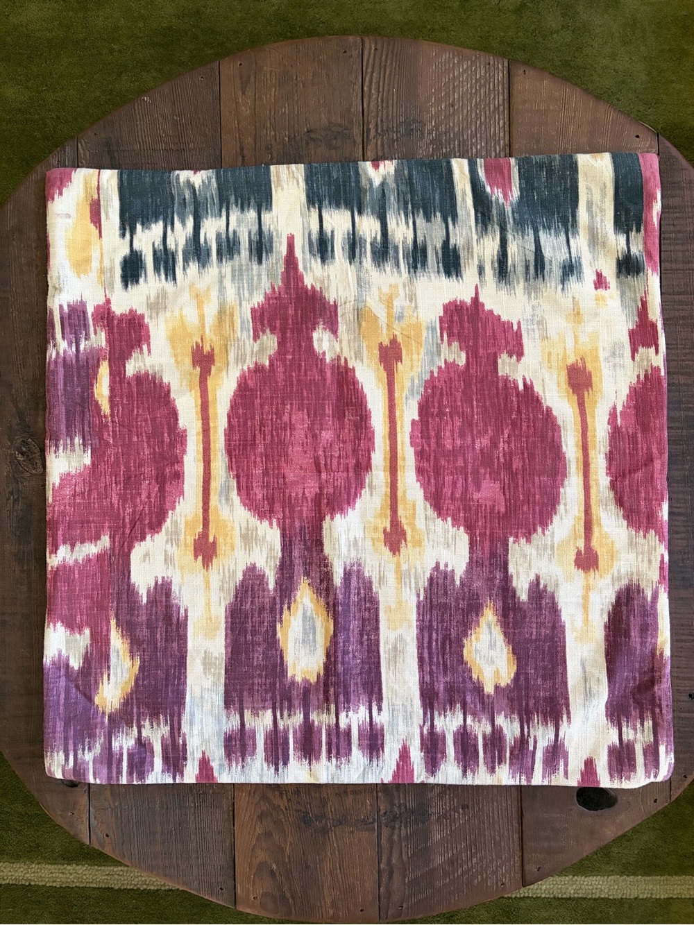 Pottery Barn Ikat Pillow Cover in Fuchsia, Mustard & Navy Set of 2